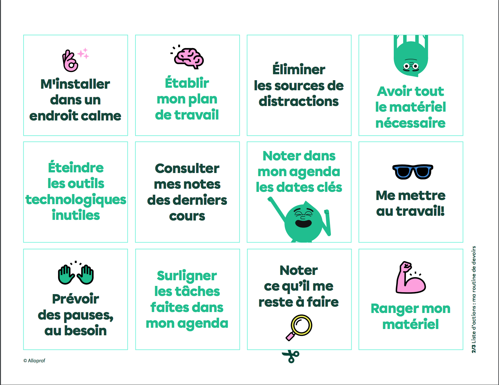 Ma routine de devoirs pour les ados